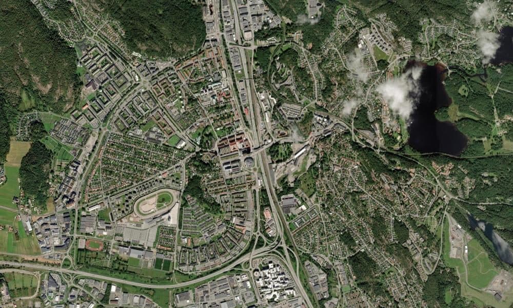 Flygfoto över Mölndal