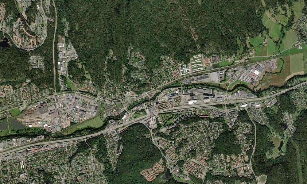 Flygfoto över Partille