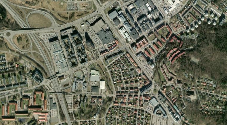Flygfoto över Kungälv